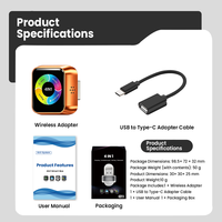 Adaptador Inalámbrico 4 en 1 para CarPlay y Android Auto, Conexión de Espejo para iPhone y Android, USB Plug and Play para Autos con CarPlay Cableado de Fábrica