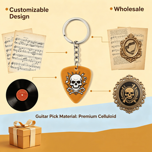 Nuovo Design All'ingrosso Marca Cheerhas OEM Design Forma e Motivo Personalizzati Unici Charm in Metallo Plettri per <span class=keywords><strong>Chitarra</strong></span> Portachiavi Logo Personalizzato - Product Image 3