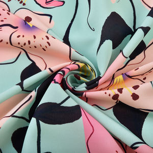 <span class=keywords><strong>Tissu</strong></span> Koshibo 100% polyester, très vendu, 120 GSM, extensible, imprimé numérique, rayé, floral, pour vêtements de filles, poids moyen - Product Image 3