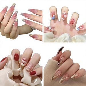 Faux <span class=keywords><strong>ongles</strong></span> Aurora sirène en gros, <span class=keywords><strong>ongles</strong></span> artificiels irisés forme cercueil, dégradé caméléon, French manucure pour salon - Product Image 1