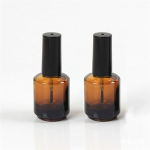 Flacon de vernis à ongles cylindrique vide en verre noir mat ambré de 5 ml, 7 ml, 10 ml, 15 ml avec impression et applicateur - Product Image 4