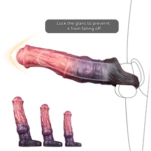 YC-2197 Big Size Horse Penis Sleeve With Anti-off Ring <b>Dildo</b> Sheath Silicone Knot Penis Cover Sex Toys for Adult Cock Extender - Product Image 2