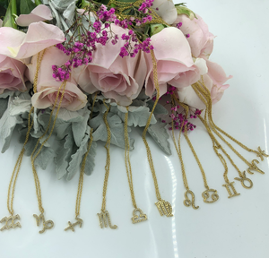 Nuovo Design <span class=keywords><strong>collana</strong></span> in acciaio inox oro <span class=keywords><strong>con</strong></span> cristallo Cz <span class=keywords><strong>segno</strong></span> <span class=keywords><strong>zodiacale</strong></span> <span class=keywords><strong>collana</strong></span> - Product Image 1