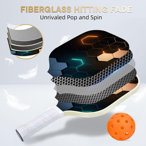 Набор ракеток для пиклбола из стекловолокна, одобренный USAPA, с логотипом из углеродного волокна, 2 ракетки с сотовой структурой для тренировок, включая мячи и сумку - Product Image 4