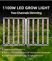 Lampu LED Strip Tumbuh Tanaman Spektrum Penuh UV IR Dua Saluran yang Dapat Diredupkan untuk Dalam Ruangan dengan Lm301b Lm301h LM281b