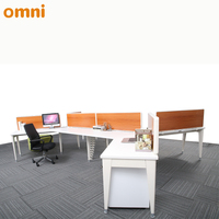 Banc de travail OMNI Fusion, surface de travail au design moderne, table de bureau modulaire pour 6 personnes, poste de travail à 120 degrés