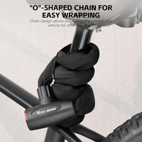 WEST BIKING Cadenas à chaîne robuste pour vélo et moto, antivol haute sécurité avec clés, pour extérieur