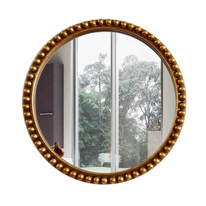 Miroir mural <span class=keywords><strong>rond</strong></span> ou ovale en or antique, design en plastique, style Art déco pour une suspension élégante - Product Image 2