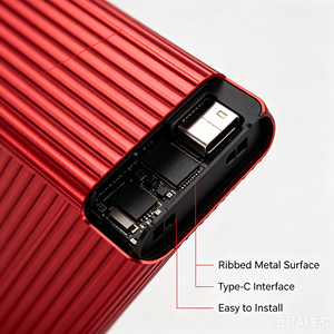 Disque SSD externe rouge en gros de 1 To, jusqu'à 600 Mo/s, USB 3.2 Gen 2, pour le gaming, les étudiants et les professionnels - Product Image 2
