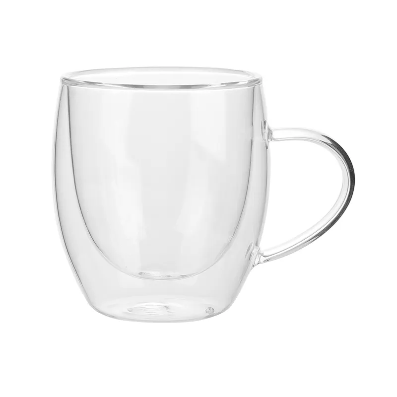 Reusable Borosilicate Double Wall Glass Mug Coffee Mug Glass Daily Using Glass Mug