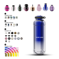 Thermos à eau de 615 ml en acier inoxydable, bouteille isolée sous vide, couvercle à ouverture à une main, finition or rose, bouteille portable pour boissons en plein air