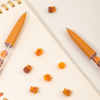 Nouveau Design 2024 Adorable Capybara Jenga DIY Stylo en Plastique Dessin Animé pour Enfants et Étudiants avec Largeur d'Écriture de 0,5 mm