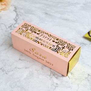 Recuerdo de fiesta de <span class=keywords><strong>bautizo</strong></span>, caja de recuerdo de Cruz personalizada con corte láser para primera comunión - Product Image 3