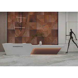 E & R panneau de jonction de doigt en bois de chêne de couleur unie panneaux de bois décoratifs 3D pour murs autres meubles de salon buffet