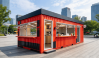 Kiosque alimentaire en conteneur préfabriqué, restaurant mobile, bar à café