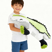 Grand coussin en peluche crocodile personnalisable, OEM ODM, motif écailles 3D doux, animaux en peluche doux et personnalisés