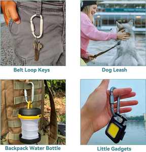 Mousqueton de sécurité en TPU pour sports de plein air, avec boucle de sécurité, porte-clés, bouton d'escalade, forme en D, pour camping et randonnée - Product Image 3