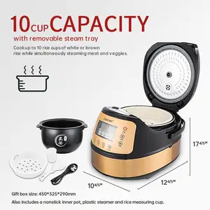 Kitchen Appliances Heavy Duty 5L Rice Cooker Non-Stick Inner Cooker Smart Round Electric Multicooker