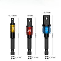 Ensemble d'adaptateurs de douilles porte-embouts PMS noirs 3 pièces 105 degrés, rallonge, support de tournevis, fixation pour perceuse