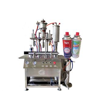 Machines de remplissage de <span class=keywords><strong>gaz</strong></span> en aérosol semi-automatiques à vente chaude, cylindres de réfrigérant en conserve - Product Image 5