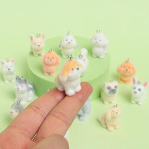 Accesorios de Decoración para Llaveros, Bolsos y Fundas de Teléfono con Colgante de Cachorro 3D en Resina Flocada - Product Image 1