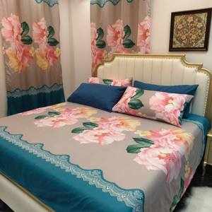 Ensemble de <span class=keywords><strong>draps</strong></span> <span class=keywords><strong>en</strong></span> microfibre brossée, taille King, 8 pièces, avec taies d'oreiller, rideaux - Product Image 4