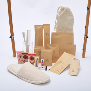 Jabón y champú de hotel ecológicos personalizados, zapatillas de hotel biodegradables con logotipo - Product Image 2