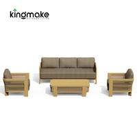 Ensemble de canapés d'extérieur modernes en rotin tressé avec structure en aluminium, mobilier de salon imperméable, canapé de jardin minimaliste