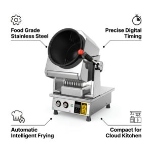 Machine à frire rotative au gaz naturel ou au GPL pour cuisine cloud, restaurant et équipement de restauration - Product Image 3