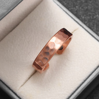 Bague de fiançailles et de mariage ajustable en cuivre pur à thérapie magnétique, accessoire de mode pour hommes et femmes, bague manchette vintage de 6 mm