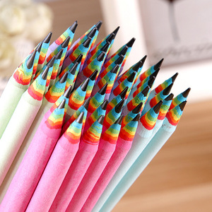 2023 Eco-Friendly HB <b>Pencil</b> Set Hot New Kids Gift Black Lead Color Rainbow Paper Pen Holder for Promotions - Product Image 3
