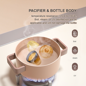 Bouteille d'alimentation pour bébé personnalisée en usine, sans BPA, en silicone, <span class=keywords><strong>anti</strong></span>-coliques, à large ouverture, pour le sevrage, <span class=keywords><strong>biberon</strong></span> pour bébé - Product Image 6
