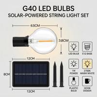 Guirlande lumineuse LED G40 incassable IP44 connectable pour extérieur, jardin, balcon, patio, mariage, fête, festival, maison, cour, décoration