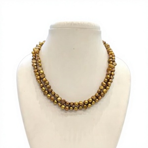 Collar de aspecto de perlas clásico y simple de dos capas con estilo de moda para mujeres y niñas, bodas, compromisos y ropa de fiesta - Product Image 2