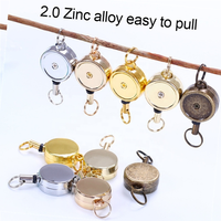 JRGIFTS XH-01, Portacredenciales Retráctil de Aleación de Zinc Personalizado, 20 mm de Diámetro, Longitud Extensible de 250 mm, para Tarjetas de Identificación y Llaveros