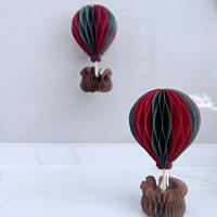 Ballons en papier nid d'abeille décoratifs en forme de montgolfière pour fêtes, Journée des enfants, Noël, et décoration intérieure de salle de classe