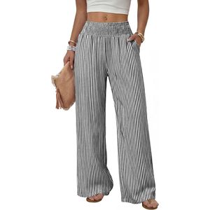 Pantalones Anchos FOXA para Mujer, Pantalones de Cintura Alta con Bolsillos, Ropa Casual para Estar en Casa, Transpirables y Cómodos - Product Image 1