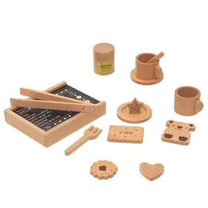 Montessori Wooden Kitchen Set Wood Toy Kit Pretend Play Kitchen Plates Toy Birthday Gift For Kid Child Development