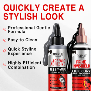 Kit de pose rapide professionnel pour marque privée, bouclier protecteur capillaire Invishield et <span class=keywords><strong>colle</strong></span> pour <span class=keywords><strong>perruque</strong></span> imperméable à séchage rapide en 30 secondes pour usage en salon - Product Image 4