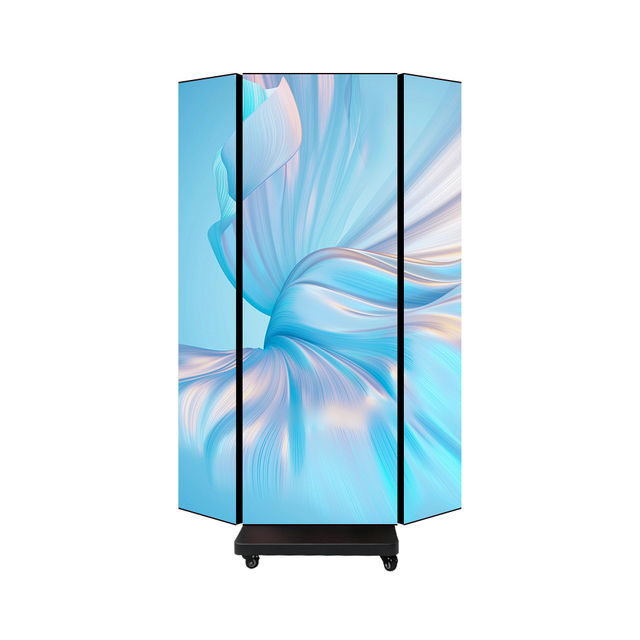Free Standing Foldable P2.5 4K Indoor LED Digital Poster with USB/Wi-Fi Control Aluminum Frame for Elevator Wayfinding
