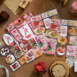 Pack d'autocollants SIMNO Vintage Fanciful Retro Postage Stamp Style Impressionism Oil Painting pour collage artistique et artisanat fait main - Product Image 3