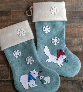 <strong>Large</strong> <strong>Christmas</strong> Ornaments Holder Supermarket Decoration Sock Toy Felt <strong>Christmas</strong> <strong>Stocking</strong> with Snowflakes - Product Image 4