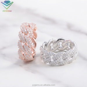 Hip Hop <b>Men</b> Jewelry <b>18K</b> <b>Gold</b> Plated S925 Silver D Color VVS Moissanite Iced Out Diamond <b>Ring</b> - Product Image 5