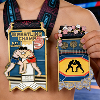 Médailles personnalisées vierges en métal écologiques, médaillons 3D pour récompenses, compétitions sportives de combat, or, argent, bronze, médaille de boxe avec ruban