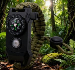 Professional Nylon Braided Waterproof Survival Bracelet-All Seasons Outdoor Camping Hiking Climbing Wristband with <b>Metal</b> <b>Button</b> - Product Image 1
