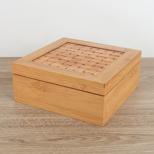 Unpainted <b>Large</b> Bamboo Wooden Durable Space-Saving Modern Stash <b>Box</b> with Hinged Lid for Craft <b>Gifts</b> Tea Kitchen Spices & Herbs - Product Image 5