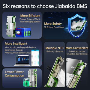 JiaBaiDa BMS intelligent intégré avec Bluetooth, 8S 9S 10S 12S 13S 14S 15S 16S 17S 21S, 24V 36V 48V 60V 72V, 40A 50A 60A 80A, avec UART et fonction de chauffage, DB24S - Product Image 5