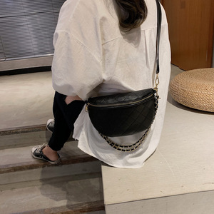 Bolsa de Cintura Feminina de Couro PU Personalizada de Alta Qualidade, Bolsa de Peito de Couro Preto, Bolsa Transversal de Designer Luxuosa - Product Image 3