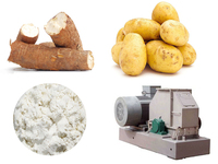 Kleine capaciteit aardappelzetmeelverwerkingsinstallatie, apparatuur voor het extraheren van zetmeel uit aardappel, 5 TPD capaciteit, aardappelzetmeellijn