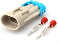 Honha Connecteur d'adaptation automobile 12V étanche à 2 pôles mâle et femelle avec contact en laiton, modèle DJ7024B-1.5-11/21 en PBT/PA66